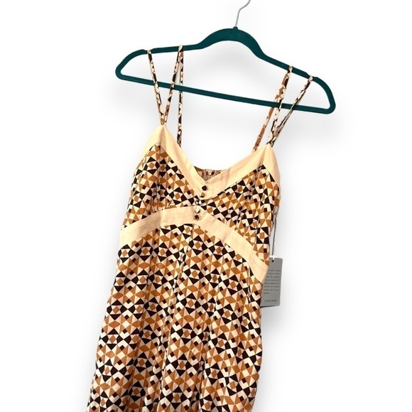 Coco + Jaimeson Brown Geo V-Neck Sleeveless Printed Spaghetti Strap Jumpsuit NWT - Picture 12 of 14